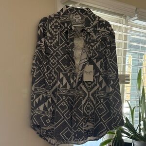 Wrangler Geometric Pattern Shirt in Black and White